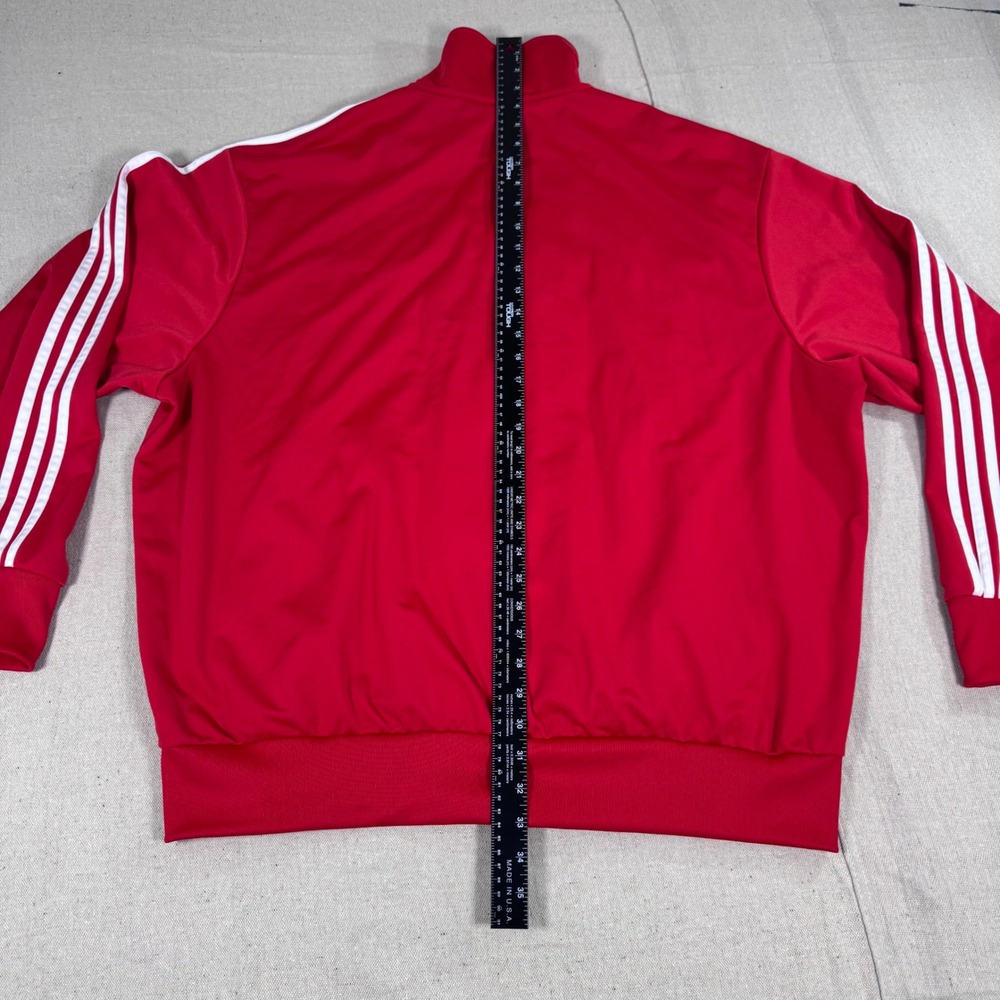 Adidas Track Jacket Mens 2XL Red Big Loud Records Trefoil Full Zip Striped - Picture 7 of 8